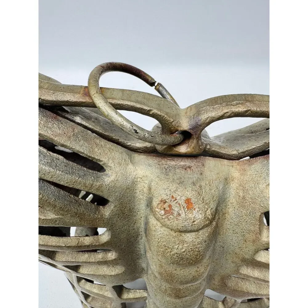 Vintage Cast Iron Butterfly Table Lamp Openwork Accent Light Shadow Casting